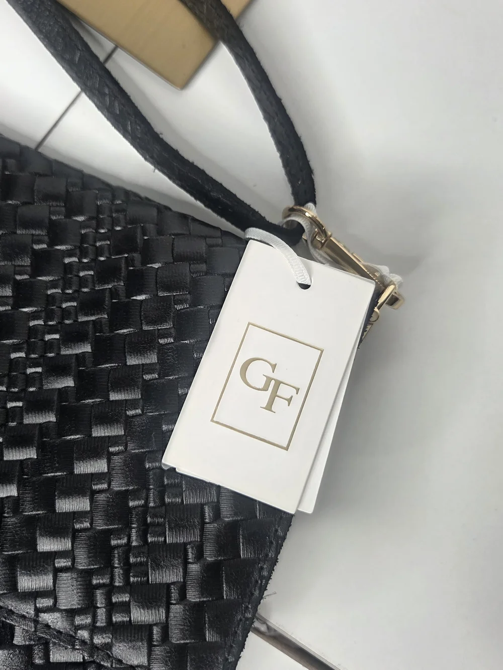 Black Woven Shoulder Bag